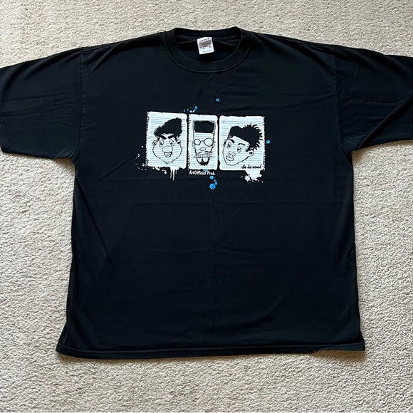 Anvil Other - Vintage Rare De La Soul T-Shirt XL Black Hip Hop 3 Feet High and Rising Artwork